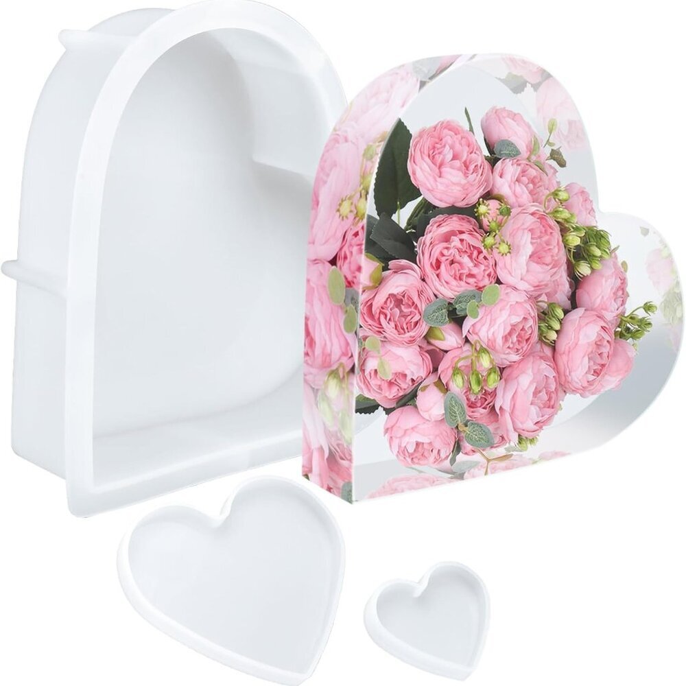 Large Heart Resin Mold, Heart Shaped Silicone Molds for Epoxy Resin, Large Molds